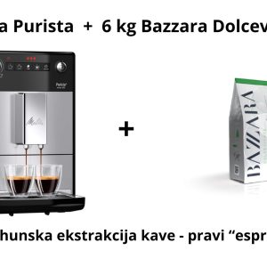 Kavni Aparat Melitta Purista + Bazzara Dolcevivace 6 kg AKCIJA